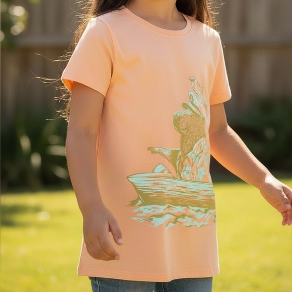 Cat & Jack Other - New 10/12 Peach Graphic T-Shirt with an otter sailing a boat
